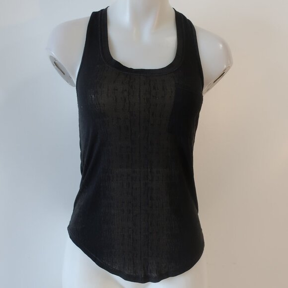 Womens Lululemon Charcoal Gray Black Pocket Racerback Muscle Tee Tank Top 4 - Picture 1 of 9